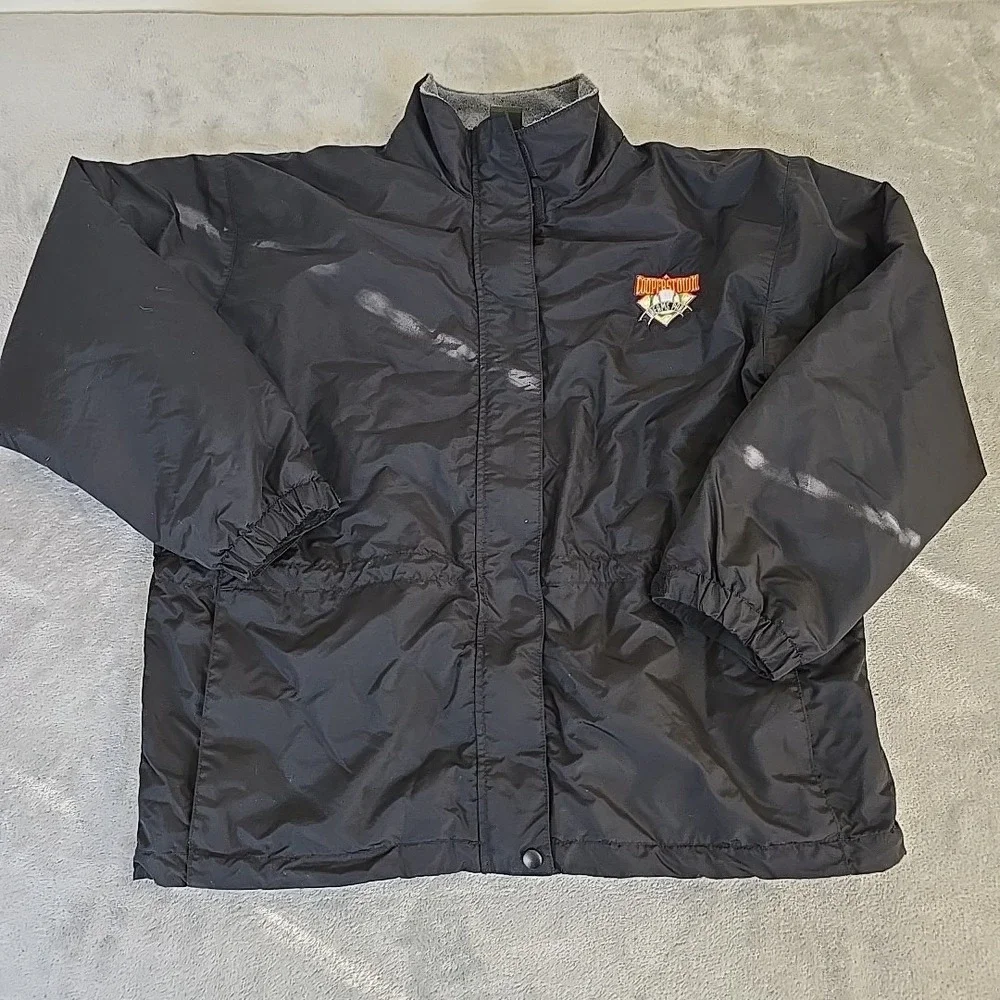 Cooperstown Dream‎ Park Jacket Mens 2XL Black Insulated Fill Zip And Snap
